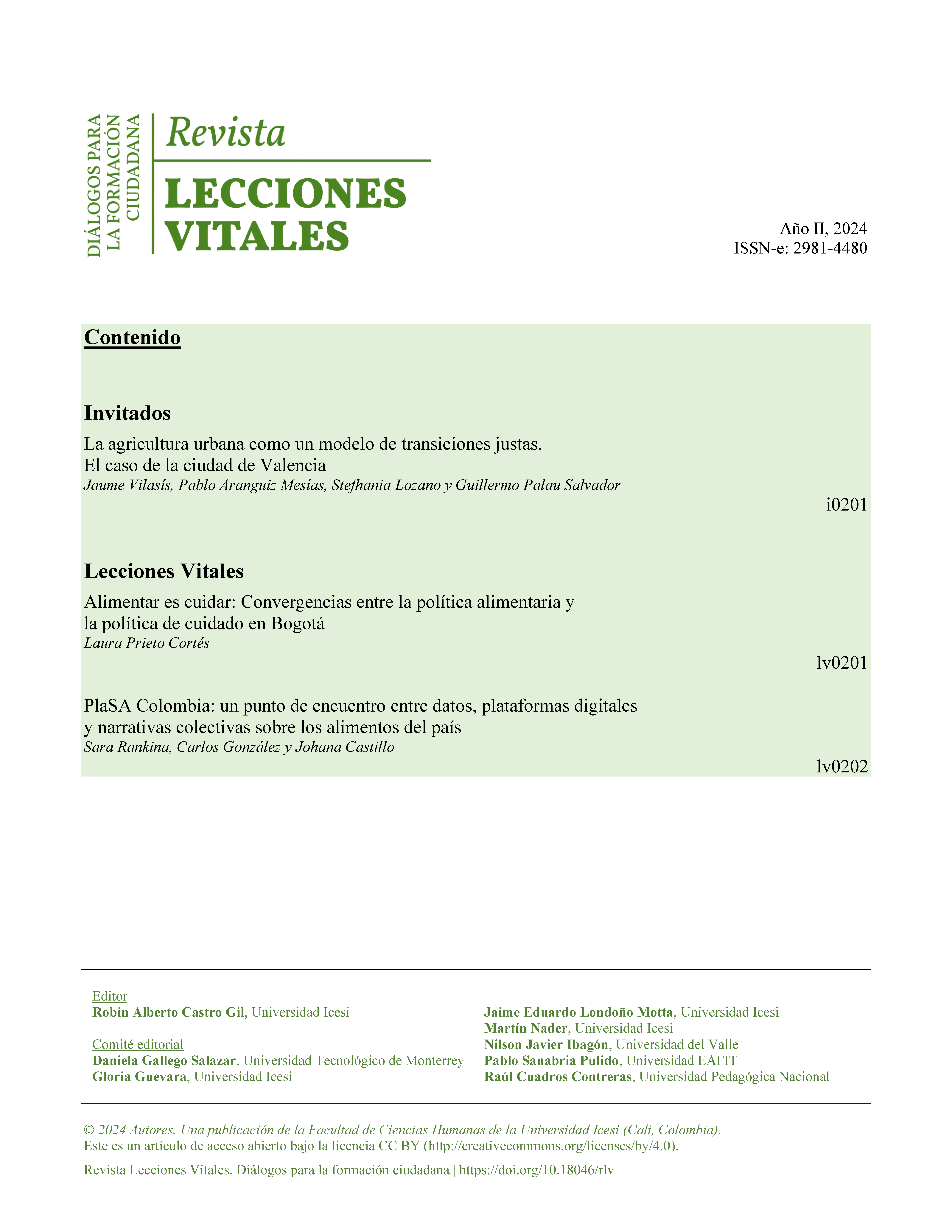 Revista Lecciones Vitales, Año II, 2024